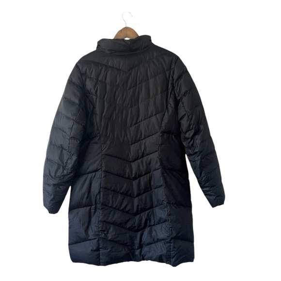 Eddie Bauer Black Goose Down Puffer Long Jacket Coat Winter EB550 Fill Large - Picture 2 of 7